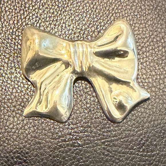 Vintage 925 Sterling Silver Bow Brooch/Pendant MexicoTaxco-Style Ribbon Pin